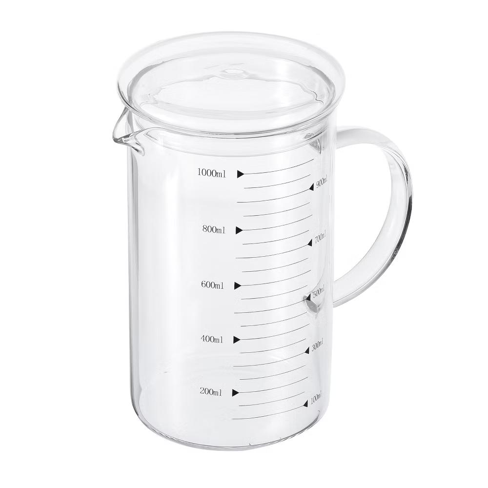 Borosilicate Glass Scale Measure Cups with Glass Lid and V-Shaped Spout - Image 24