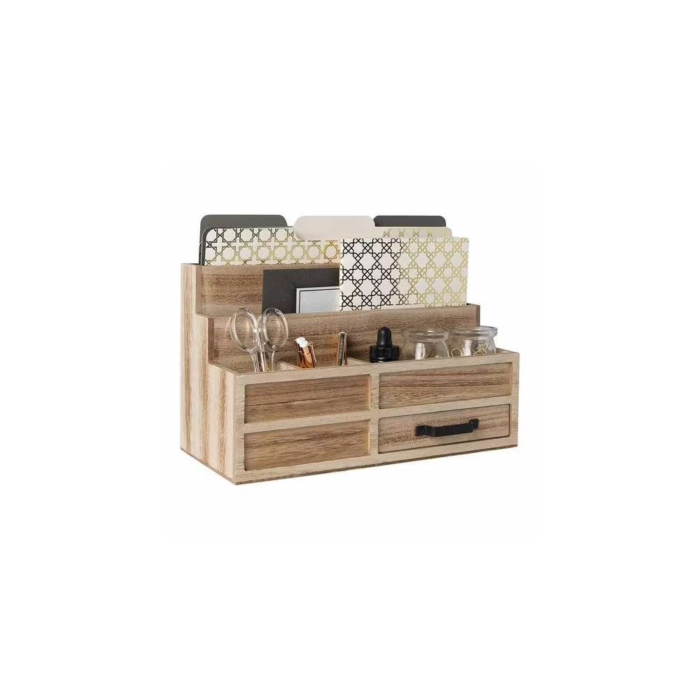 Blu Monaco Wood Mail Organizer with Drawer & Pen Holder - Image 15
