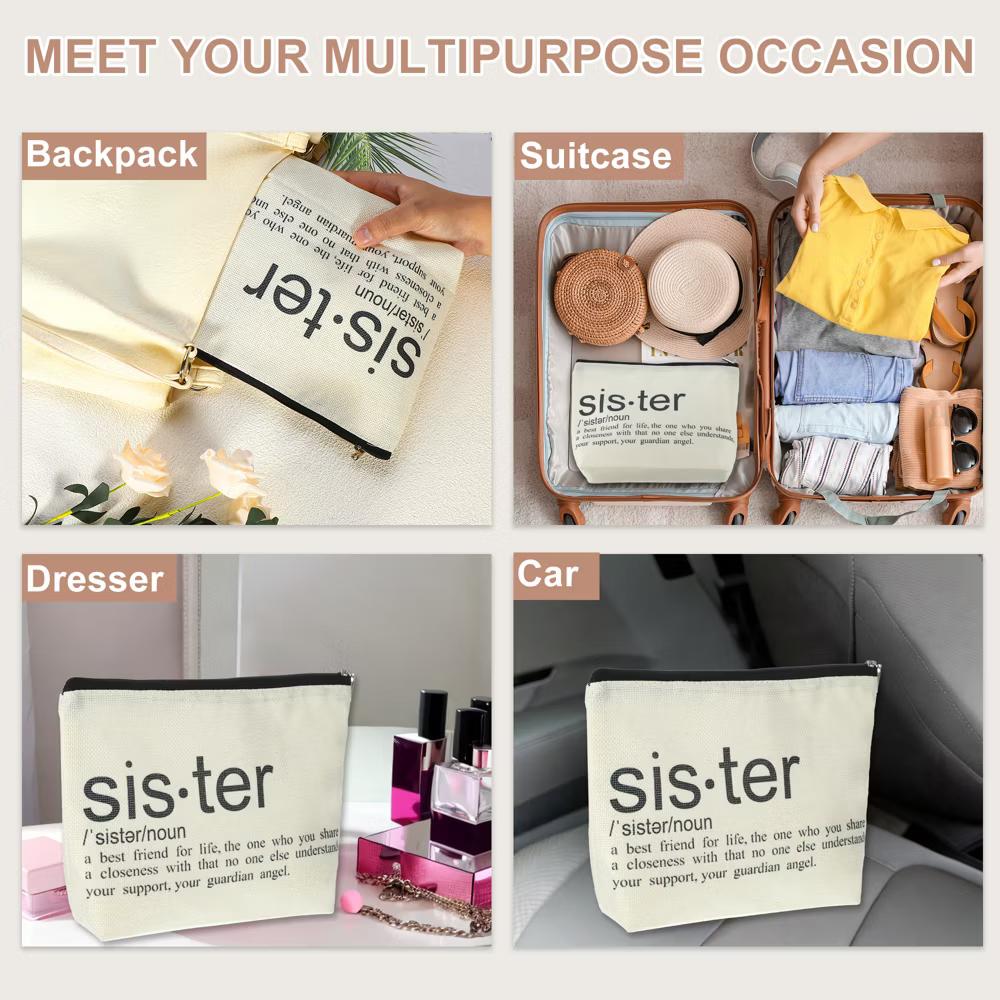 Women's Birthday Makeup Bag Beige 1 Pc - Image 17