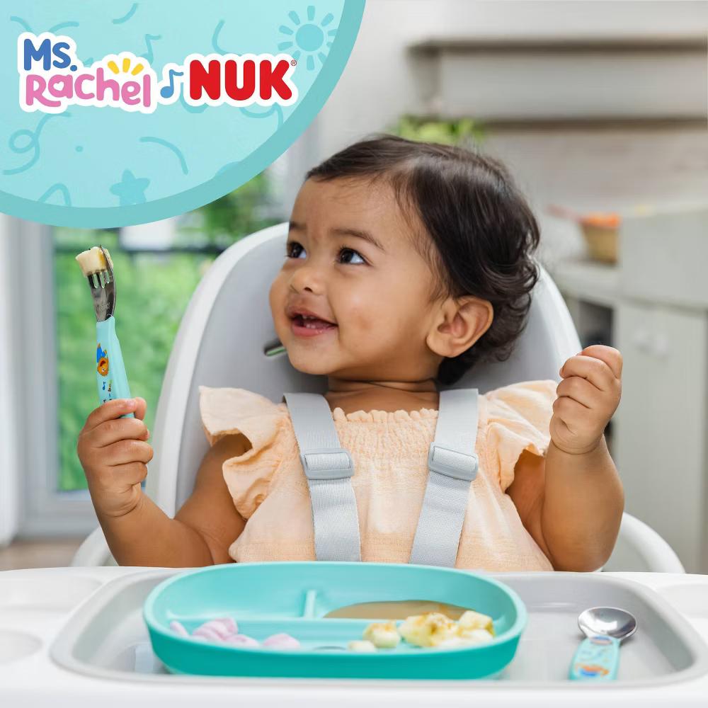 NUK 4pc Plastic Ms. Rachel Tableware Dinnerware Set - Image 6