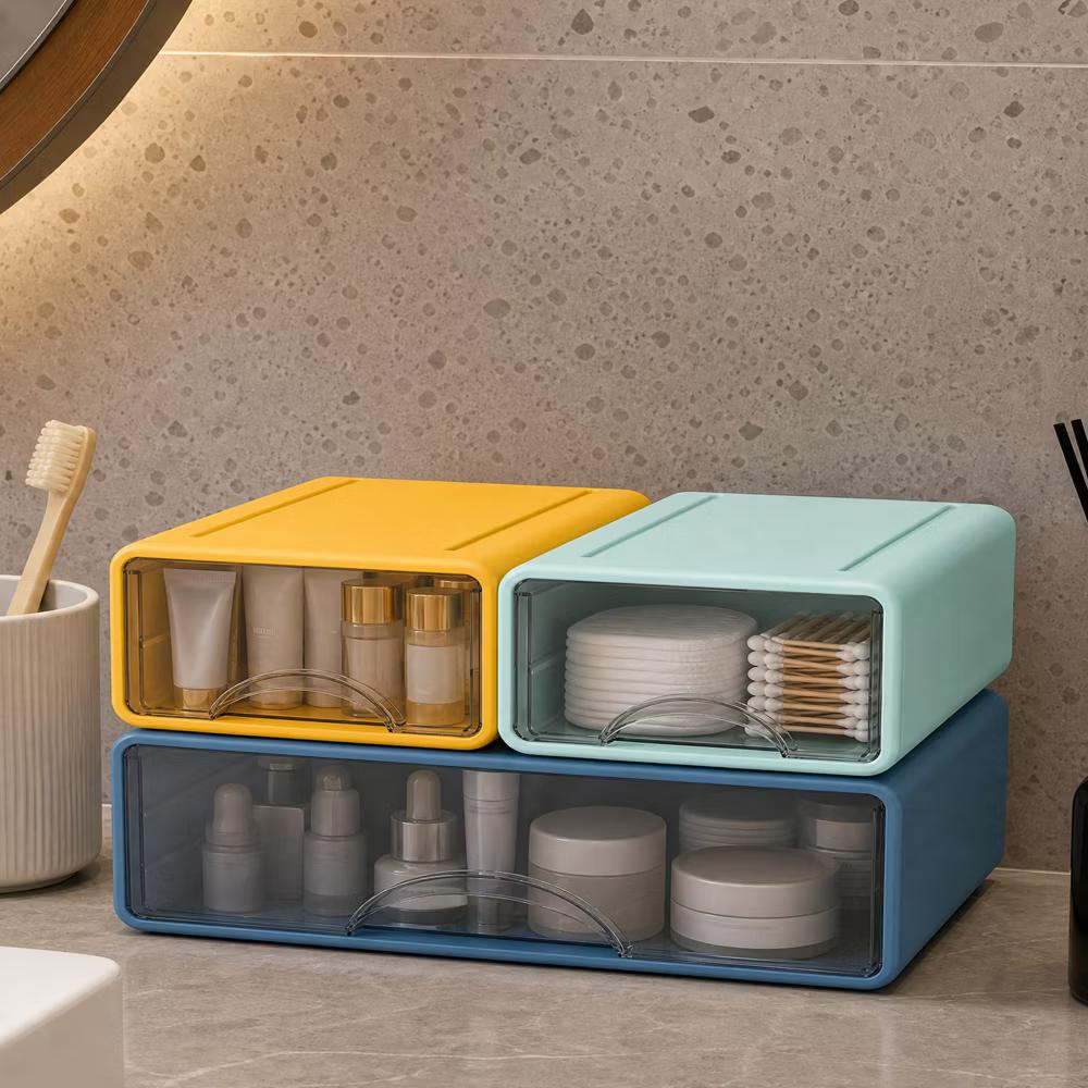 Stackable Storage Drawer with Dividers, Transparent PP Material Desktop Organizer, Durable Thickened Storage Container - Image 9