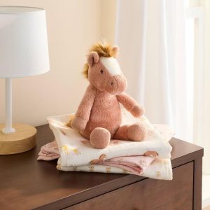 Horse Plush Stuffed Animal - Brown - Farm Animals Theme, 10" Height