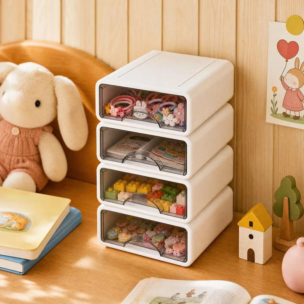 Stackable Storage Drawer with Dividers, Transparent PP Material Desktop Organizer, Durable Thickened Storage Container - Image 53