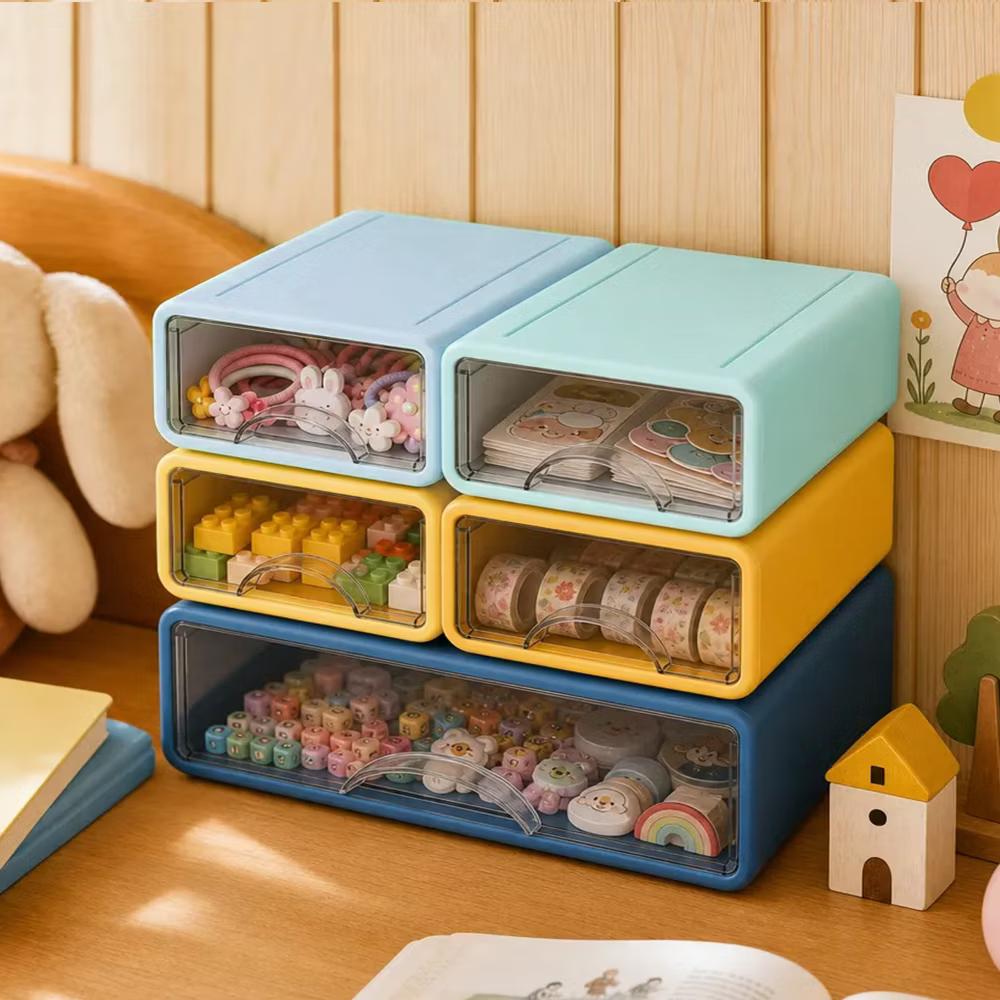 Stackable Storage Drawer with Dividers, Transparent PP Material Desktop Organizer, Durable Thickened Storage Container - Image 16