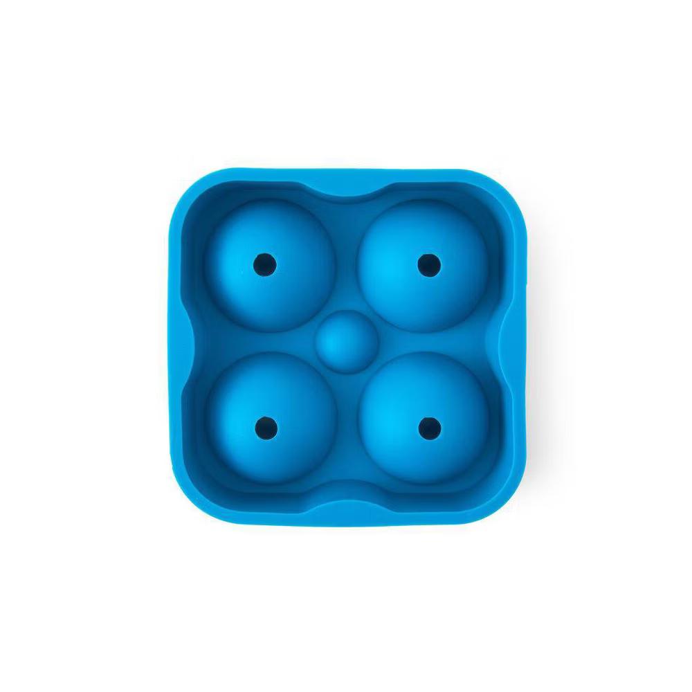 Houdini Ice Sphere Tray: Silicone Whiskey Ice Mold, Reusable Dishwasher Safe, Turquoise Blue, 4 Cavities - Image 4