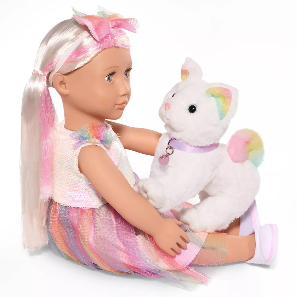 Posable Turkish Angora Cat Plush 6" Pet Rainbow Kitten - Image 2