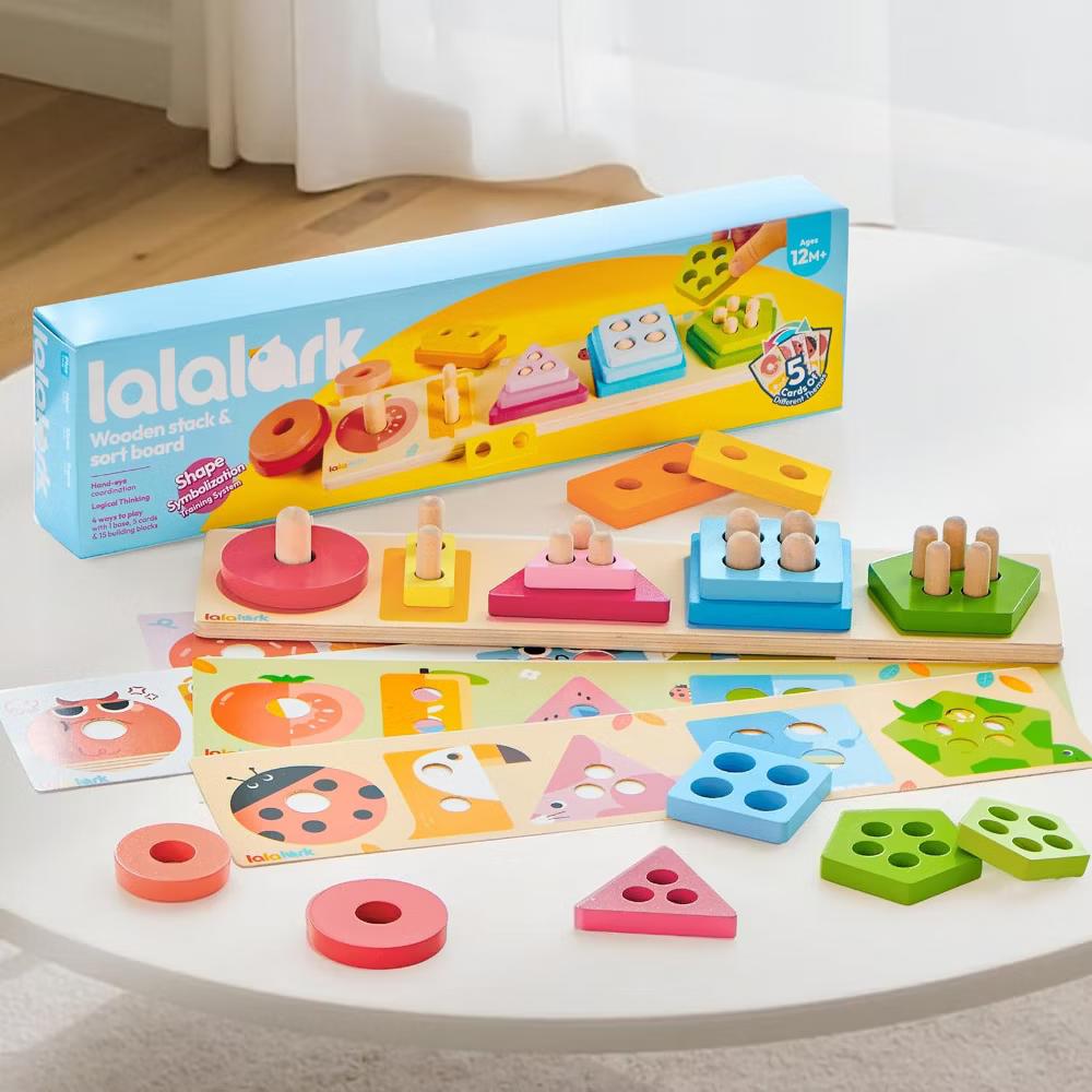 Montessori Toys for 1 2 3 Year Old, Wooden Stacking Sorting Toy for Toddlers 1-3, Sensory Learning Toys, Birthday Christmas Gift for Boys Girls - Image 8