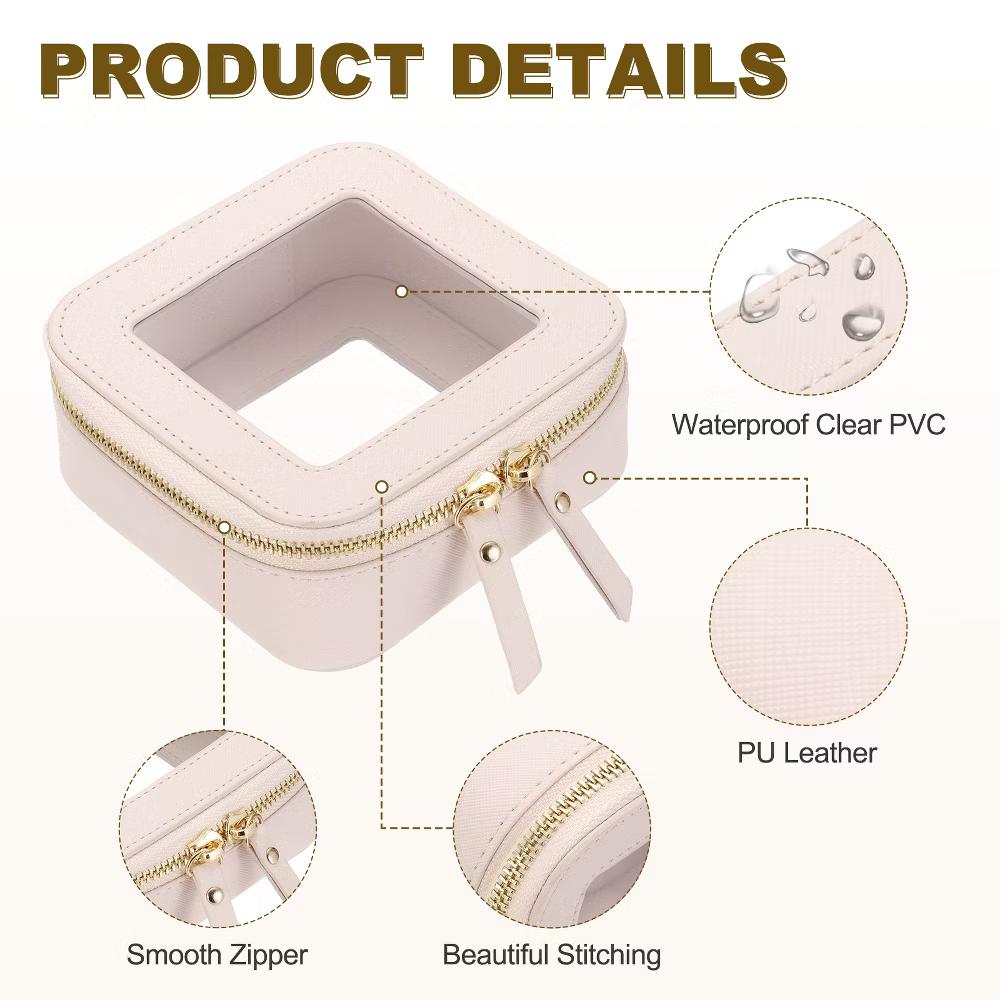 Waterproof Clear Travel Toiletry Organizing Makeup Bag 5" x 5" - Image 6