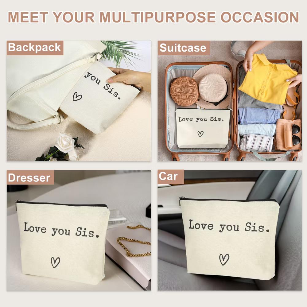Women's Birthday Makeup Bag Beige 1 Pc - Image 12