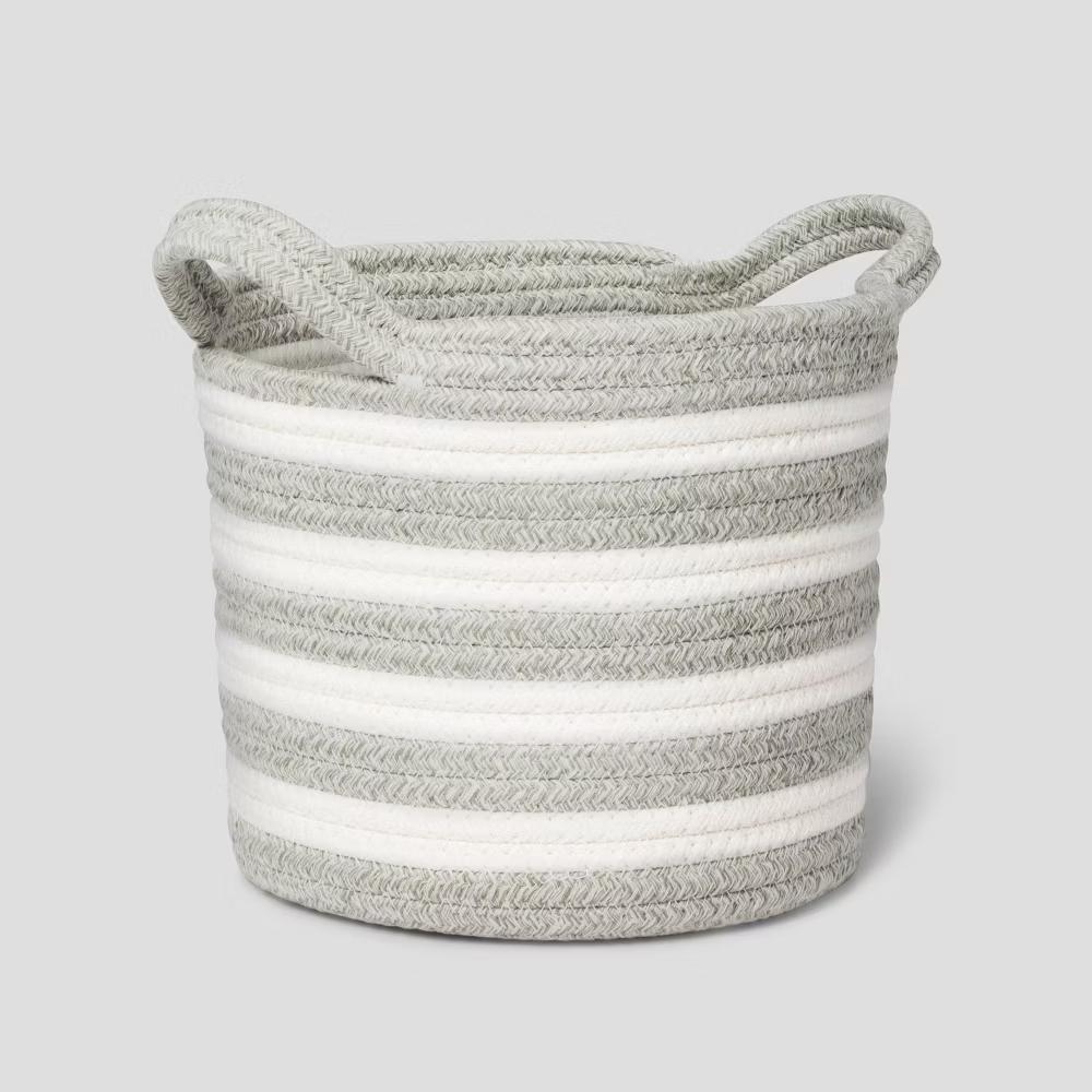 Striped Coiled Kids' Rope Basket - Image 9