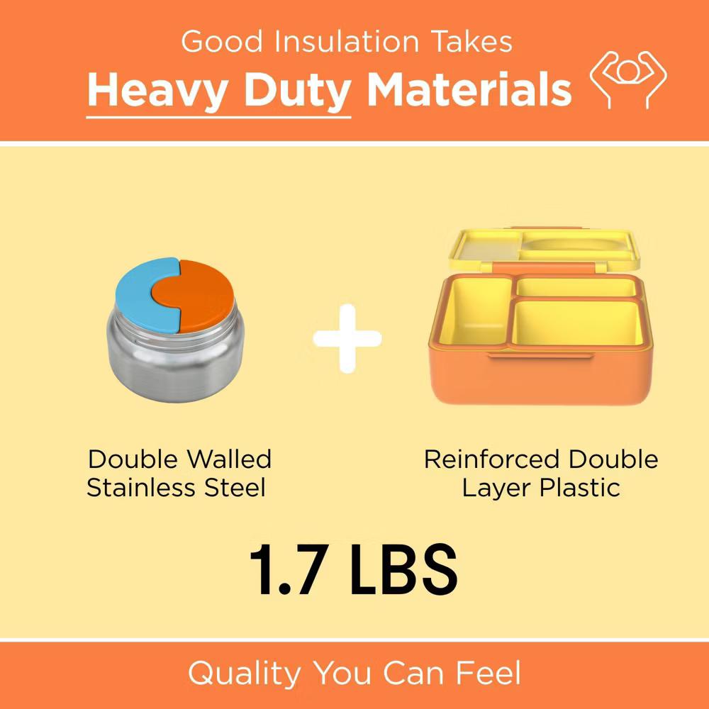 OMIEBox Insulated Bento Lunch Box with Leakproof Thermos Food Jar 3 Compartments - Image 77