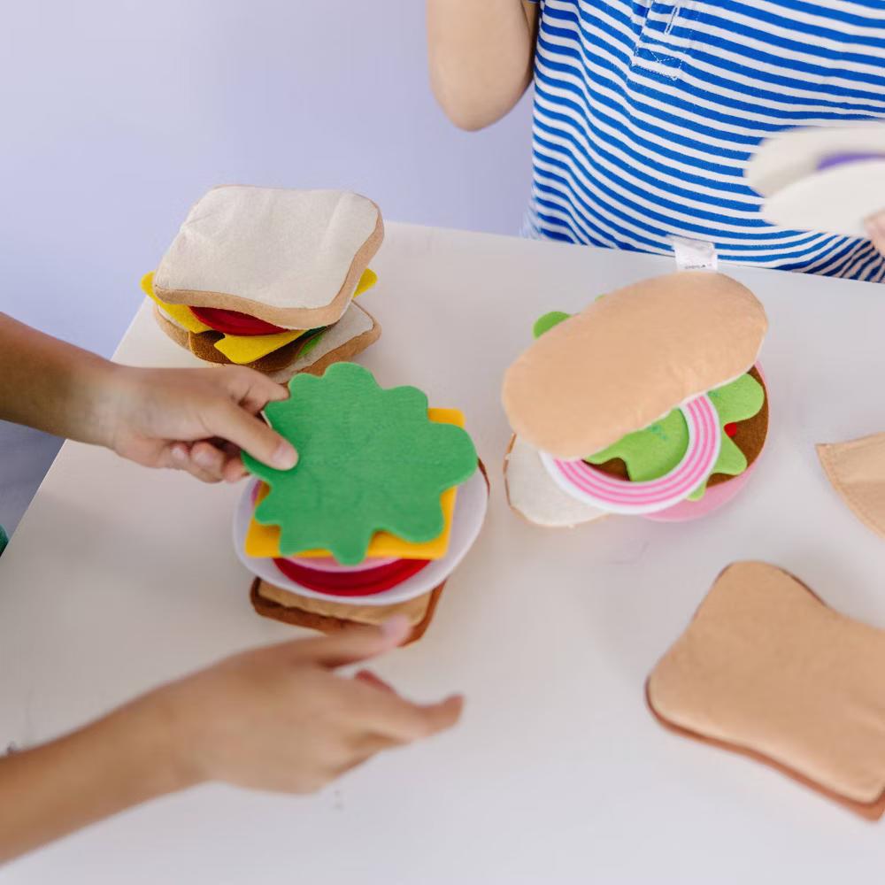 Felt Food Sandwich Play Food Set (33pc): Creative Kitchen Accessories, Educational Pretend Play - Image 6