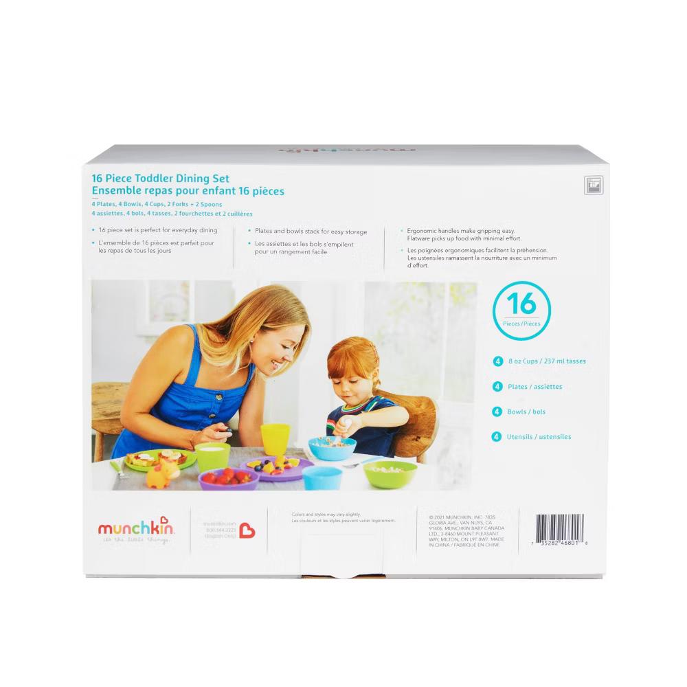 Toddler Dining Set - 16ct: Includes Forks, Spoons, Dinner Plates, Baby Feeding Bowls - Image 5