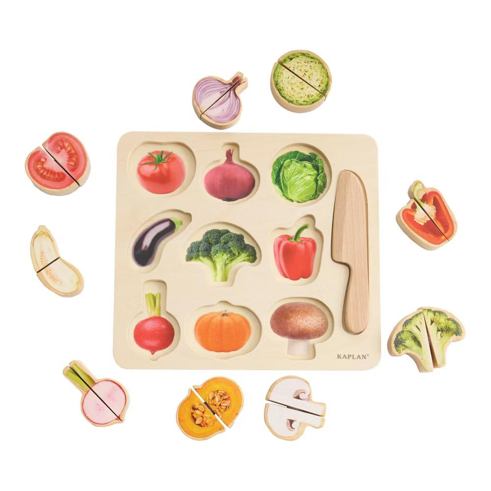 Wooden Slice & Match Fruit & Vegetable Puzzles - Image 5