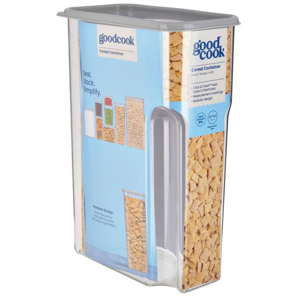 4.5qt 2pc Cereal + Lid Food Storage Containers Gray - Image 4