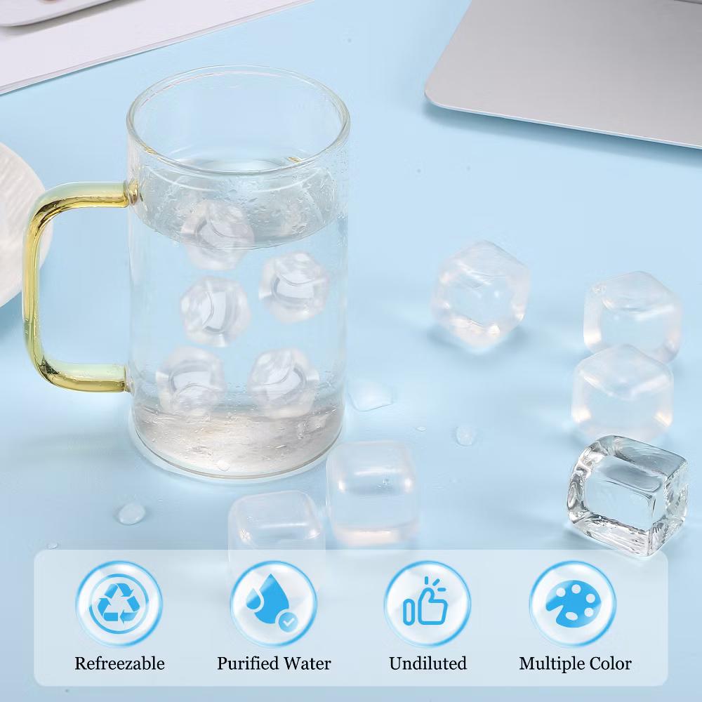 Plastic Durable Lightweight Compact Ice Cube Tray 2.54 x 2.54cm / 1 x 1 inch White Glossy 24 Pcs - Image 2