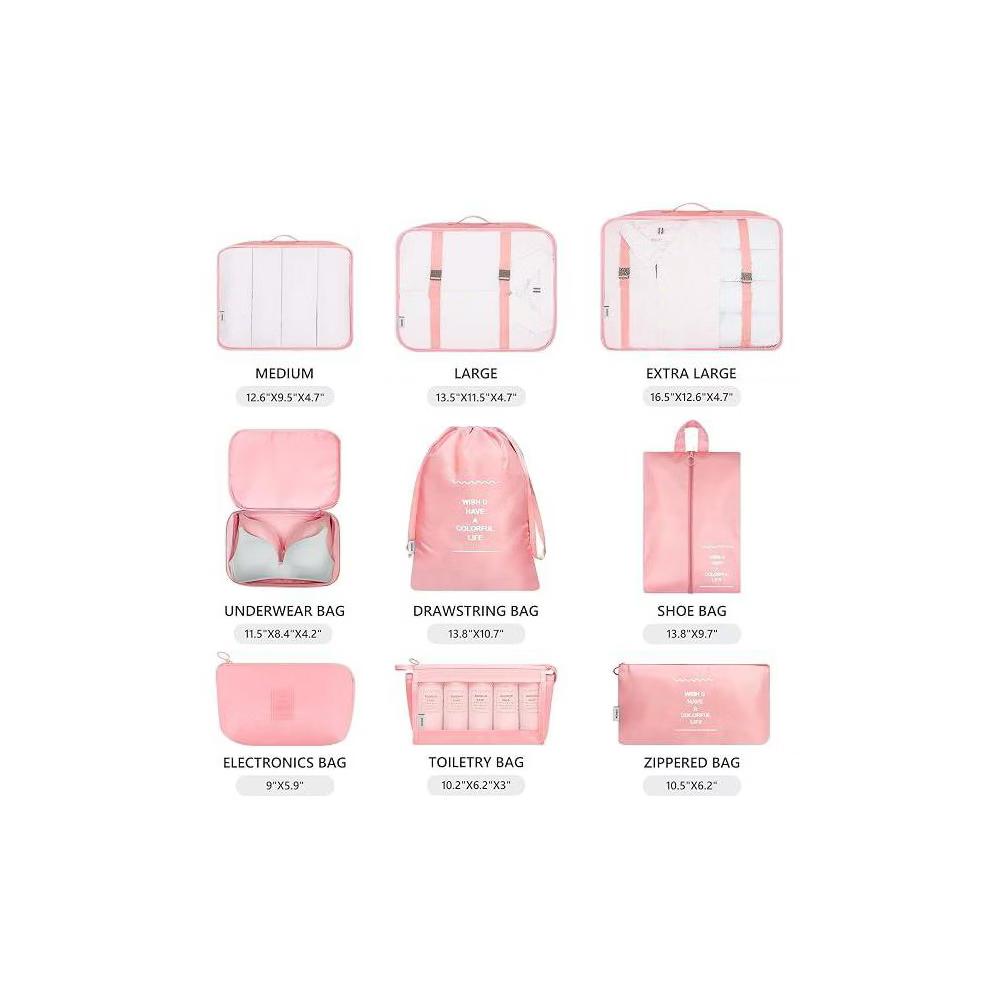 Maison 9pc Luggage Travel Organizer Cubes - Image 12