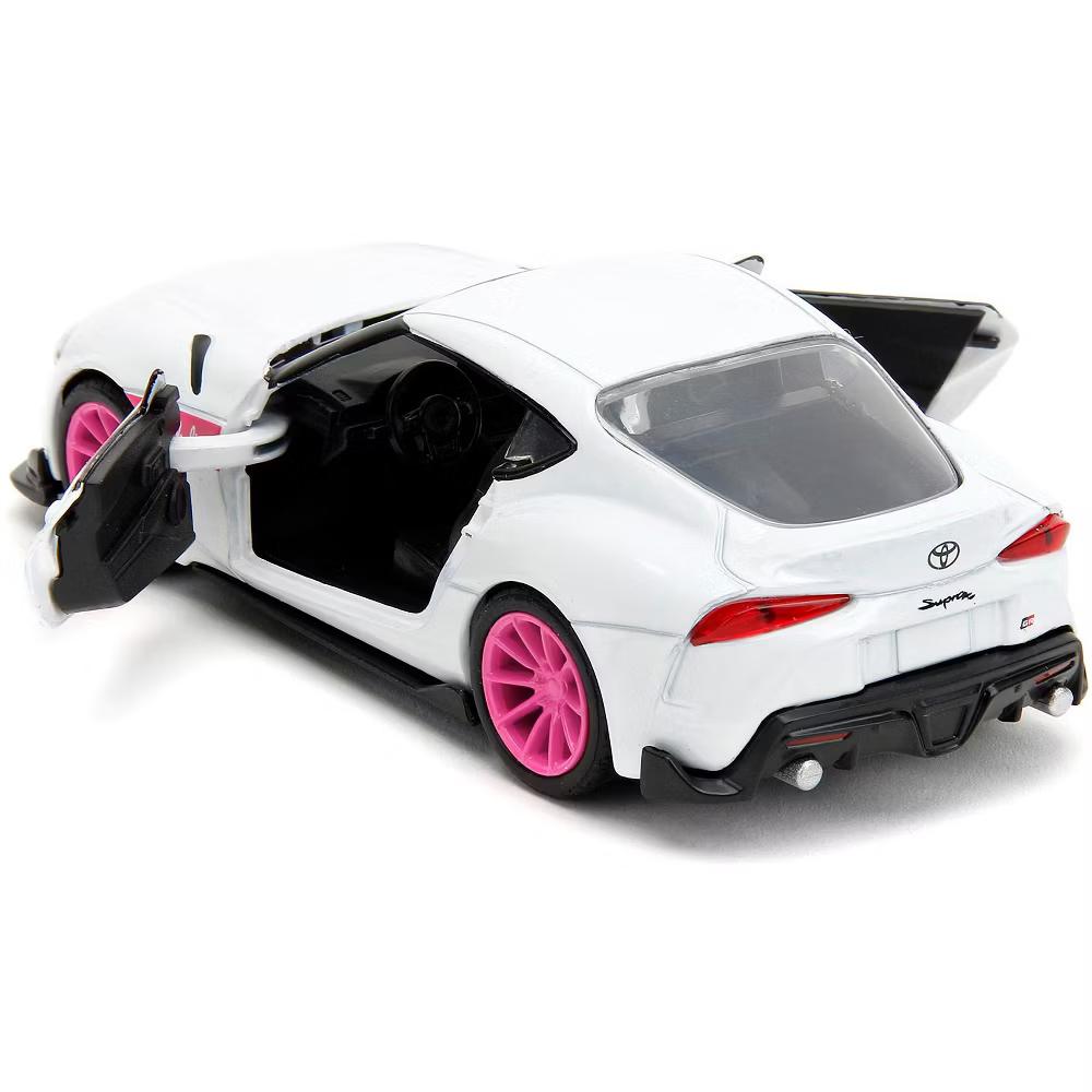 2020 Toyota Supra White Metallic with Pink Wheels "Pink Slips" Series 1/32 Diecast Model Car - Image 4