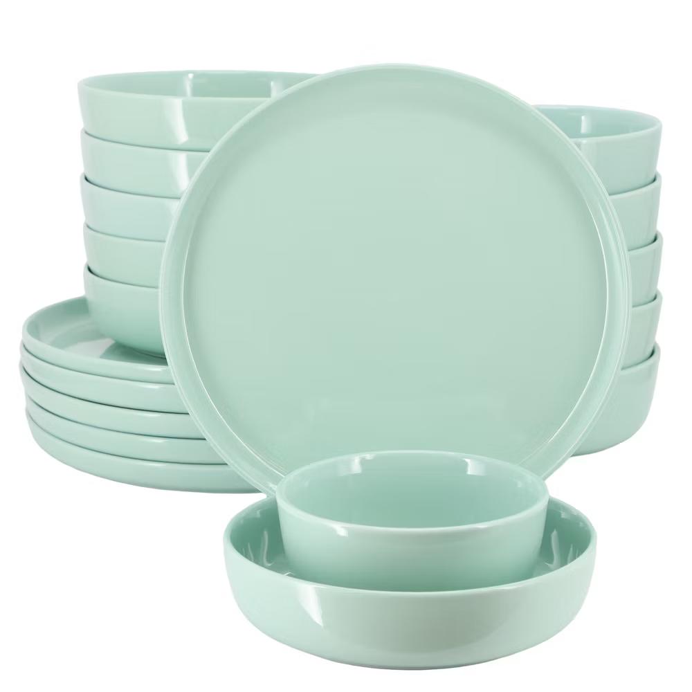 Duncan 18 Piece Porcelain Dinnerware Set in White - Image 9