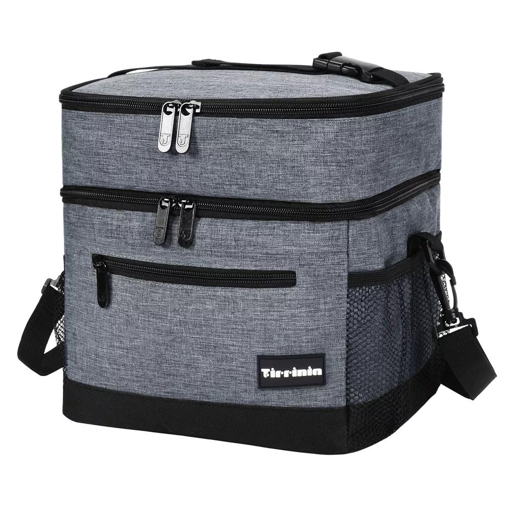 Adult Lunch Bag with Water Pockets, Insulated Dual Compartment Lunch Tote with Zipper Pocket, Leakproof Lunch Box for Men Women - Image 21