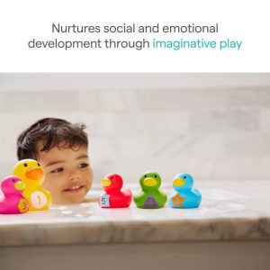 Count & Quack Bath Duckies, Mama Duck & Ducklings Toys - 5pc