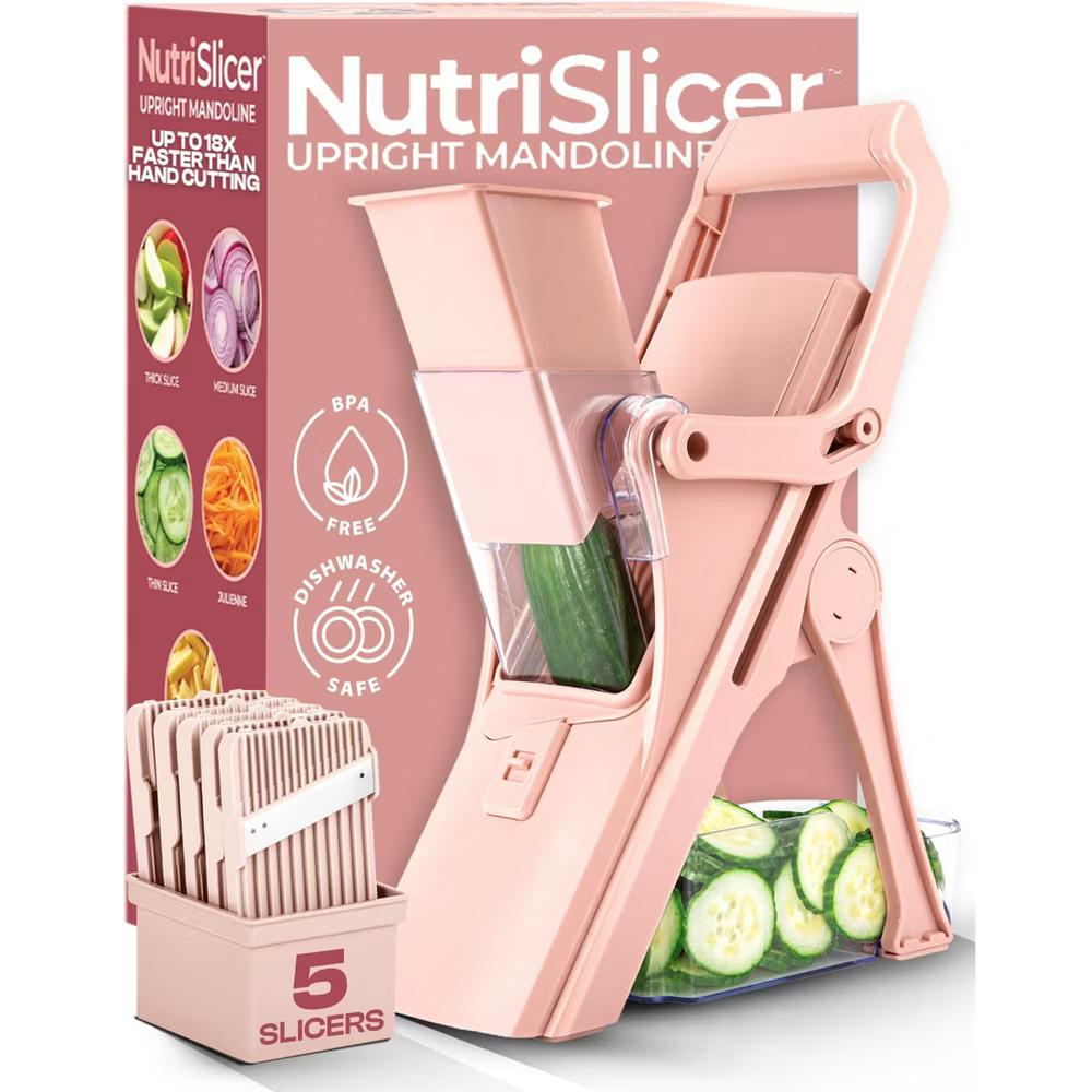 NutriSlicer Upright Mandoline Slicer – 5 Stainless Steel Blades, BPA-Free and Dishwasher Safe - Image 34