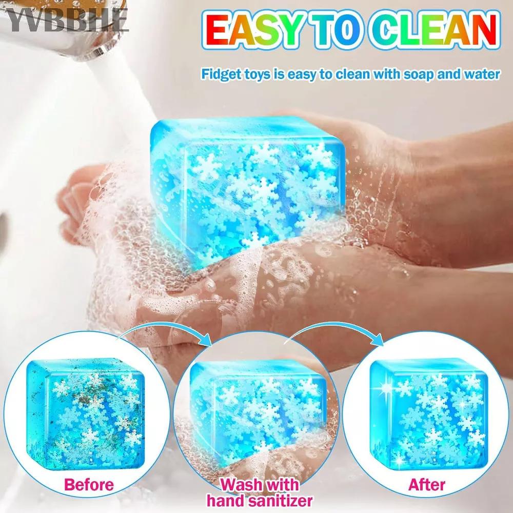 Link Snowflake Nice Cube -Sensory Squeeze Toy with Super Solid Squish 2pk - Image 3