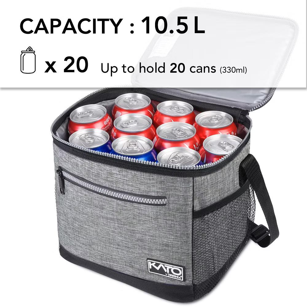 9.3" Insulated Lunch Bag with Water Bottle Pocket, Leakproof 20 Cans Lunch Tote with Front Zipper Pocket, Zipper Closure Lunch Box - Image 16