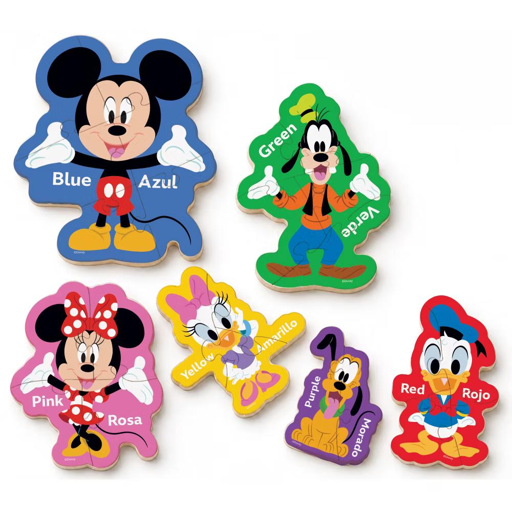 Educational Puzzles - 6-Pack Mini Shaped Wood Jigsaw Puzzles, Mickey Mouse & Friends - Image 2