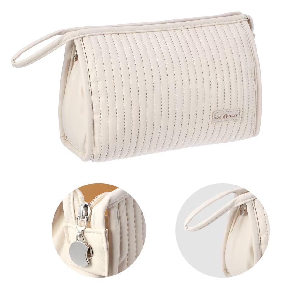 PU Leather Makeup Bag Large Makeup Bag Make Up Brush Organizer Bag Toiletry Bag for Women 1 Pcs - Image 3