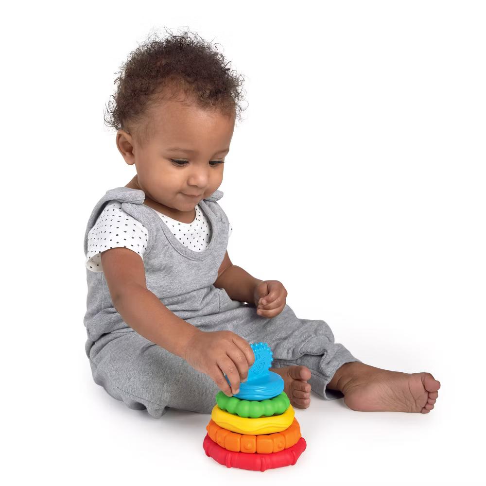 Baby Einstein Stack & Teethe Multi-Textured Teether Toy: BPA-Free, Multiple Activities, Sensory Development - Image 11