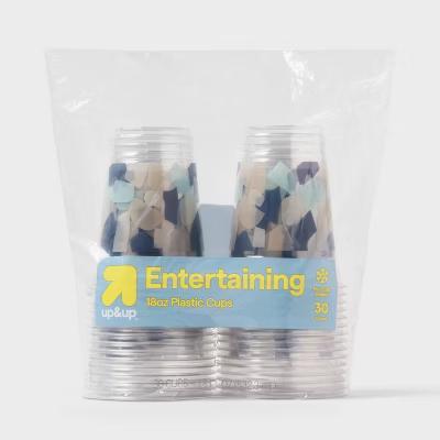 Entertaining Disposable Plastic Cups for Cold Drinks - 30ct - 18 Oz Volume, BPA-Free, Polka Dot Pattern - Image 3