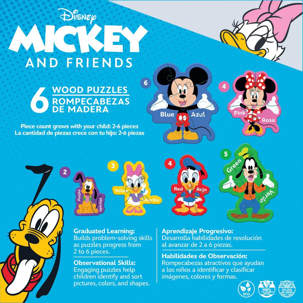 Educational Puzzles - 6-Pack Mini Shaped Wood Jigsaw Puzzles, Mickey Mouse & Friends - Image 4