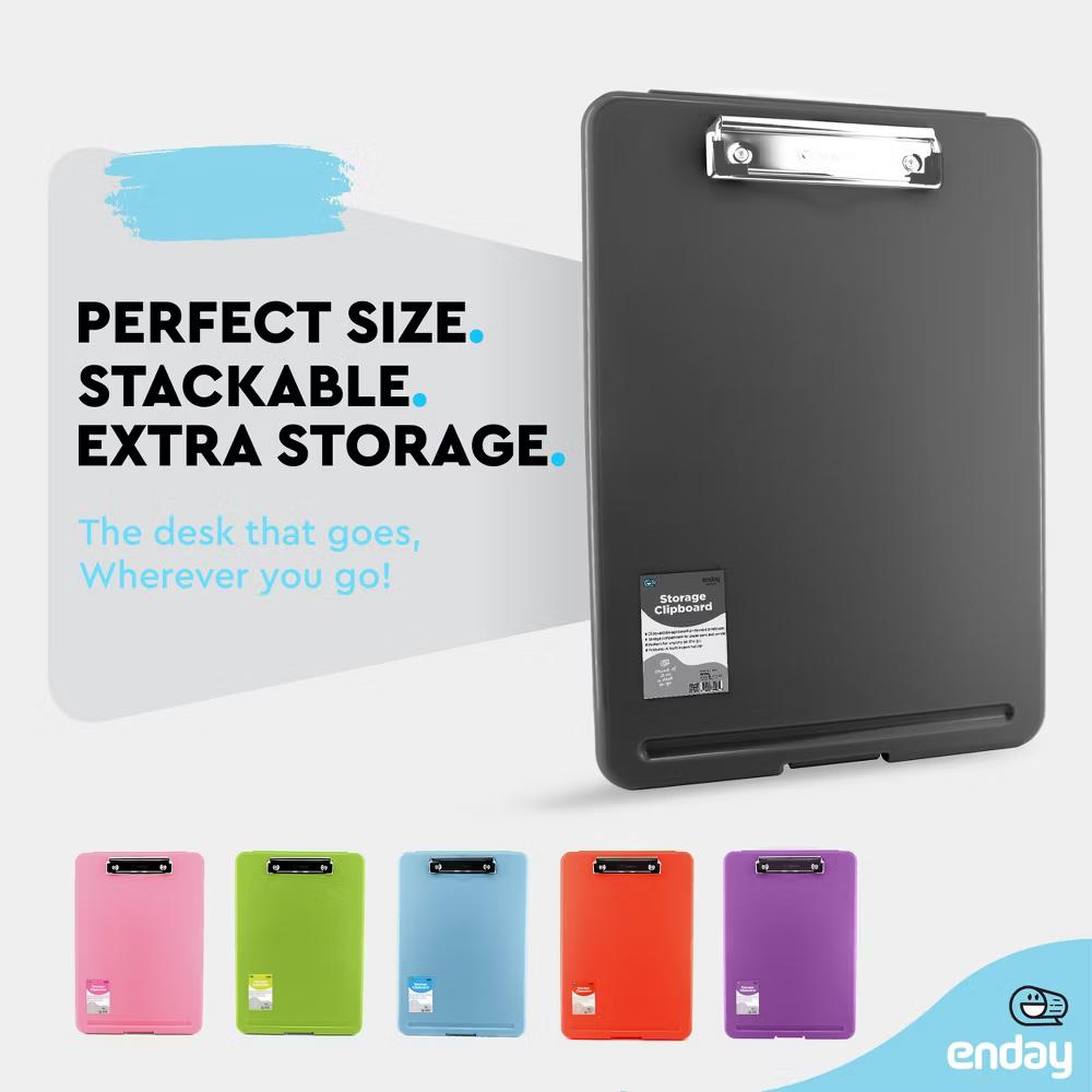 Clipboard with Storage, Letter Size Storage Clipboard with Compartments Case for Nurse Teachers Plastic Translucent Holds 100 Sheets
